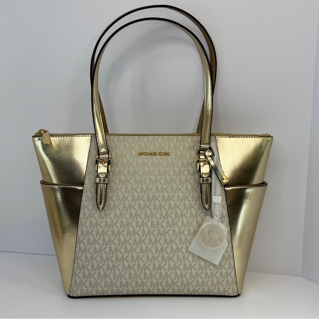 Michael Kors Charlotte Large Pale Gold Tote Bag